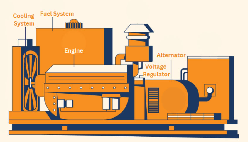 Diesel generator main components